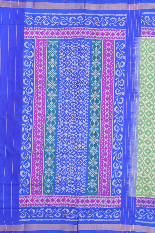 Patola Silk Saree In Stone Green With Diamond Design