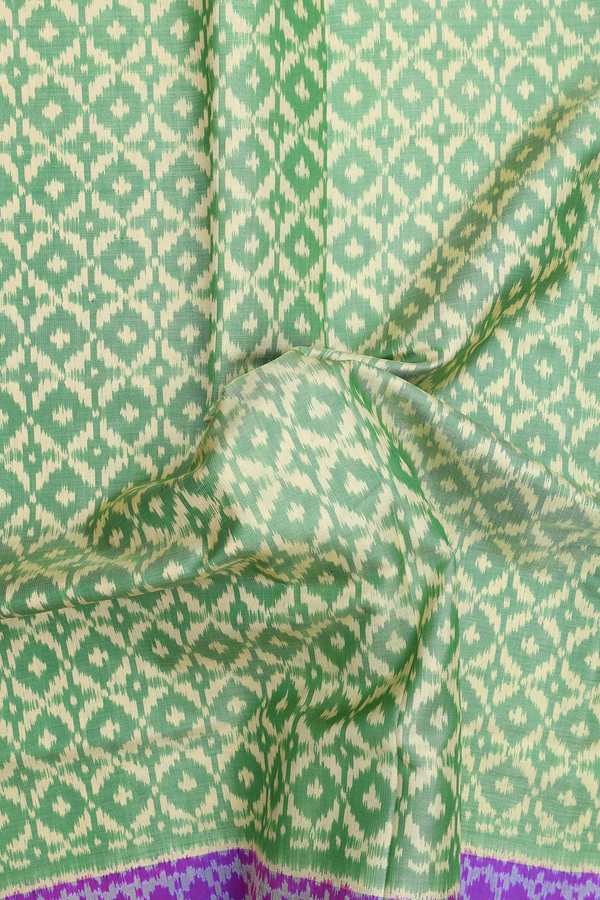 Patola Silk Saree In Stone Green With Diamond Design