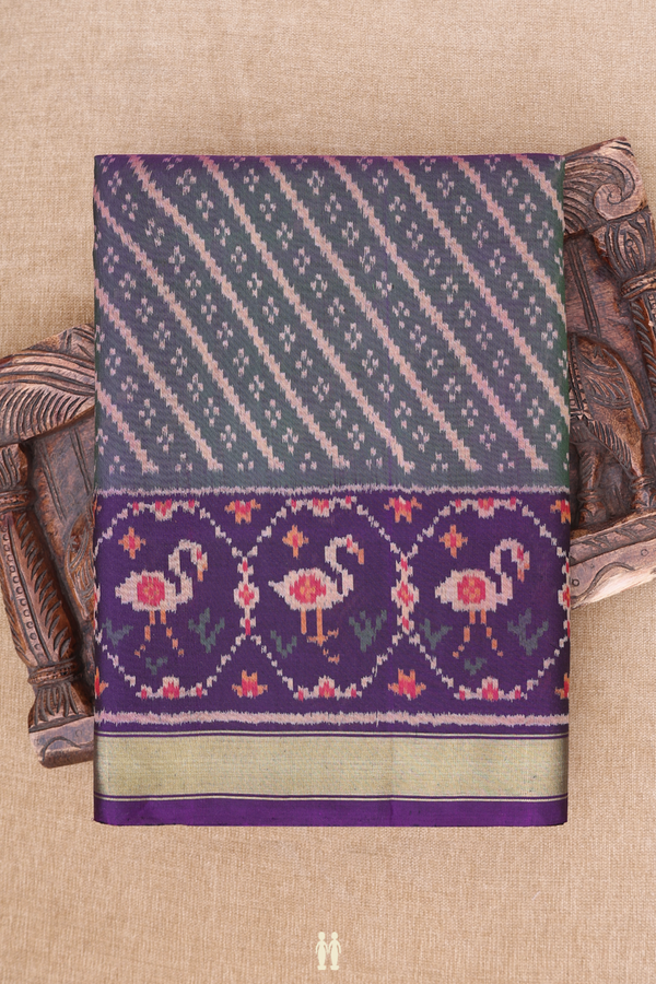Patola Silk Saree In Dual Tone  With Diagonal Design