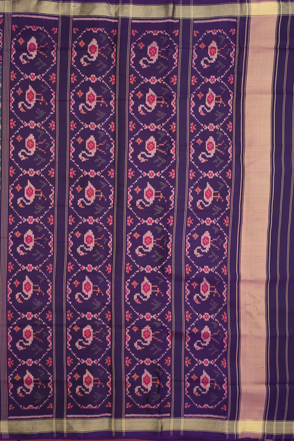 Patola Silk Saree In Dual Tone  With Diagonal Design