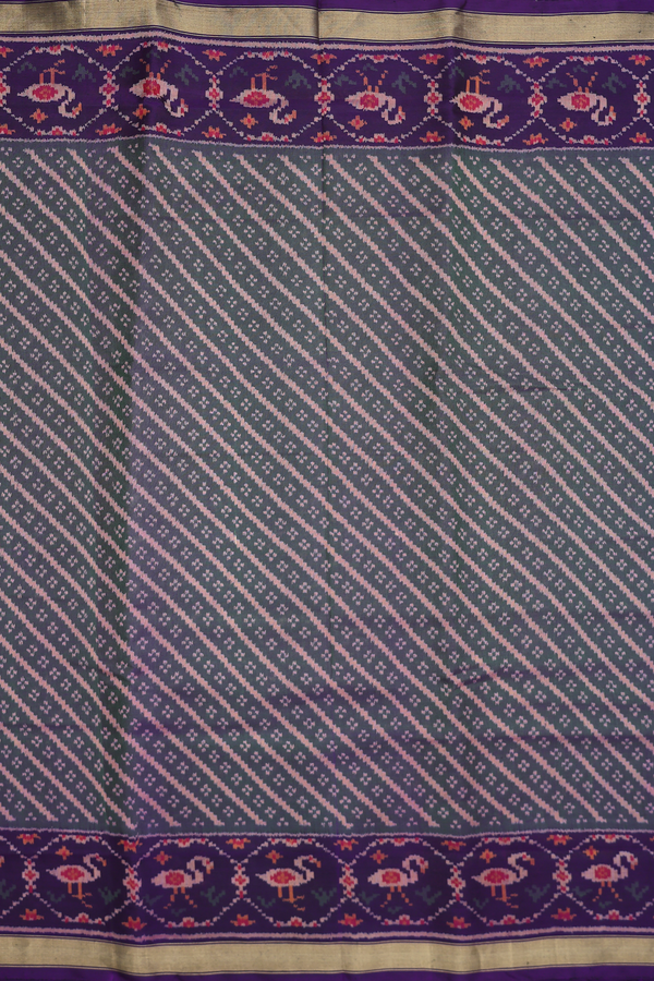 Patola Silk Saree In Dual Tone  With Diagonal Design