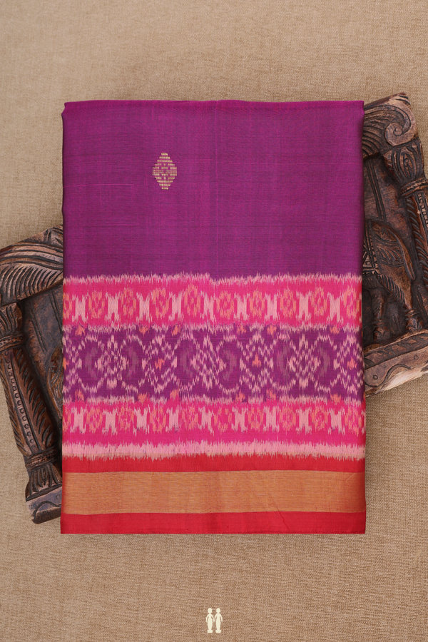 Patola Silk Saree In Grape Purple With Zari Buttas