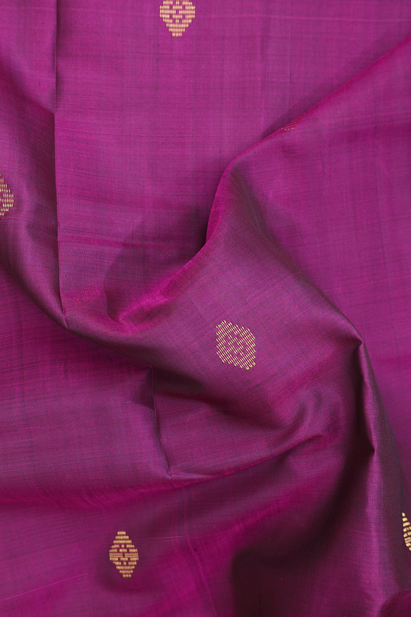 Patola Silk Saree In Grape Purple With Zari Buttas