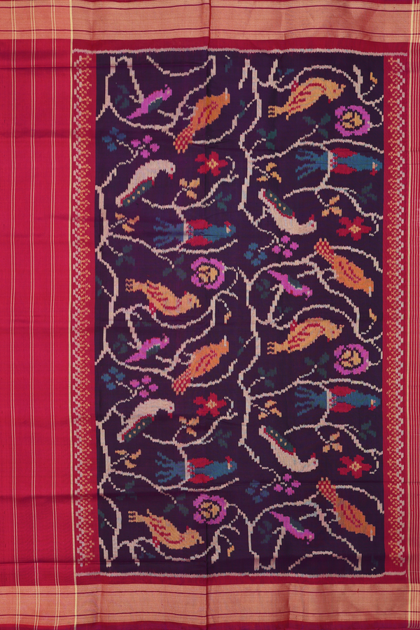 Patola Silk Saree In Green With Allover Design