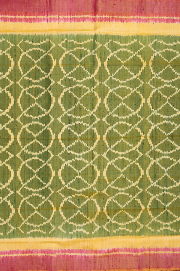 Patola Silk Saree In Green With Allover Design