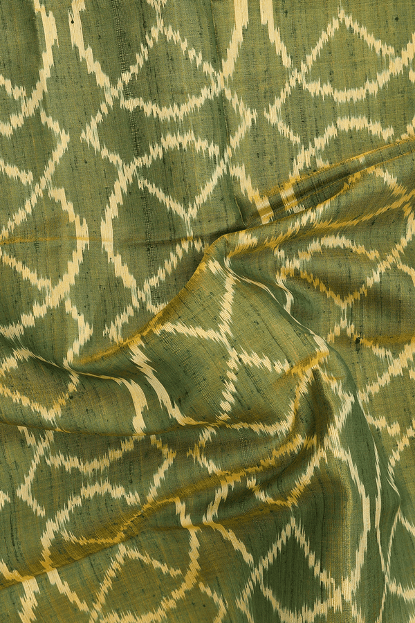 Patola Silk Saree In Green With Allover Design
