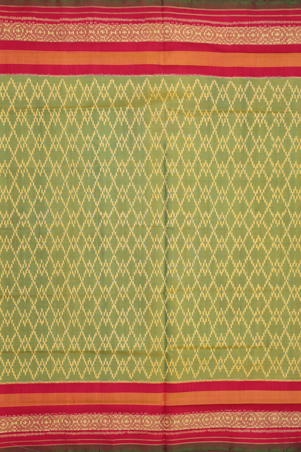 Patola Silk Saree In Green With Allover Design