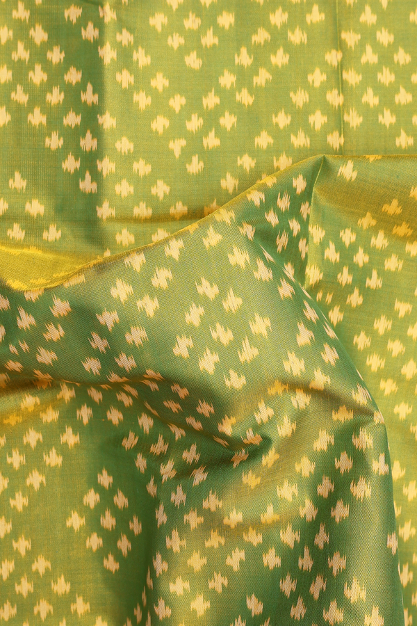 Patola Silk Saree In Green With Diamond Design