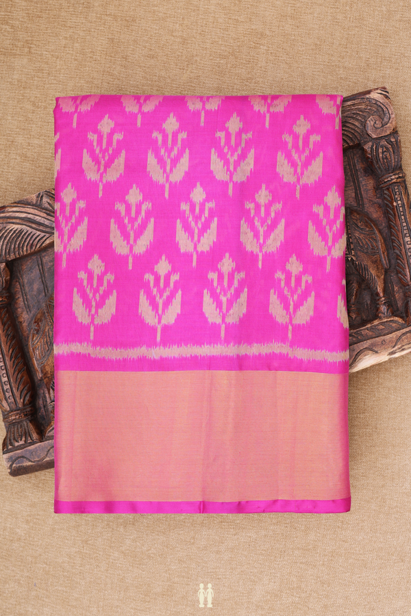 Patola Silk Saree In Green With Printed Design