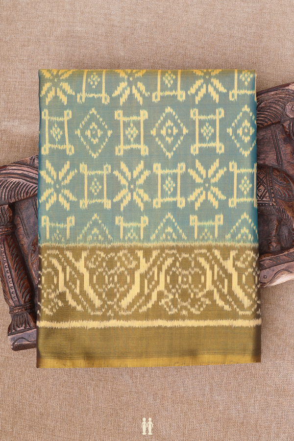 Patola Silk Saree In Green With Printed Design