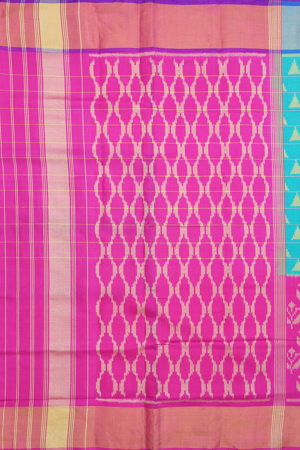 Patola Silk Saree In Green With Printed Design