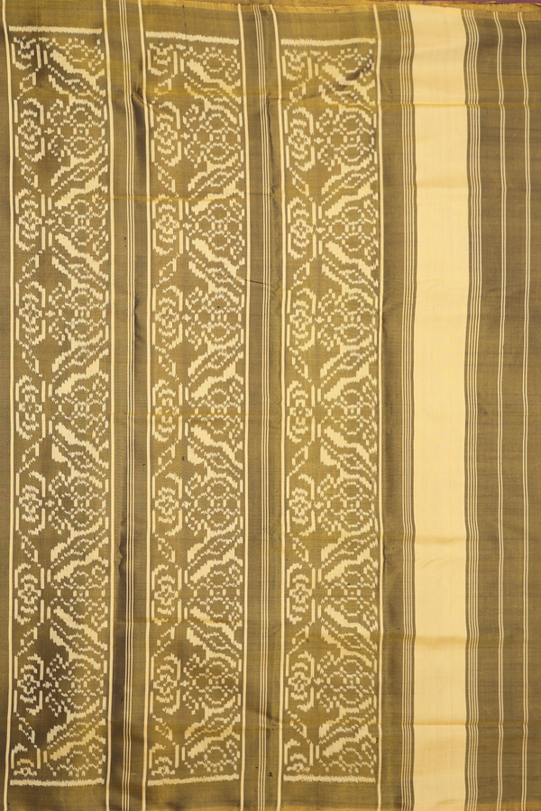 Patola Silk Saree In Green With Printed Design