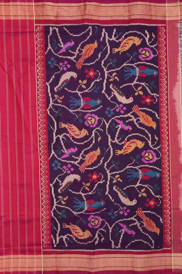 Patola Silk Saree In Sage Green With Printed Design