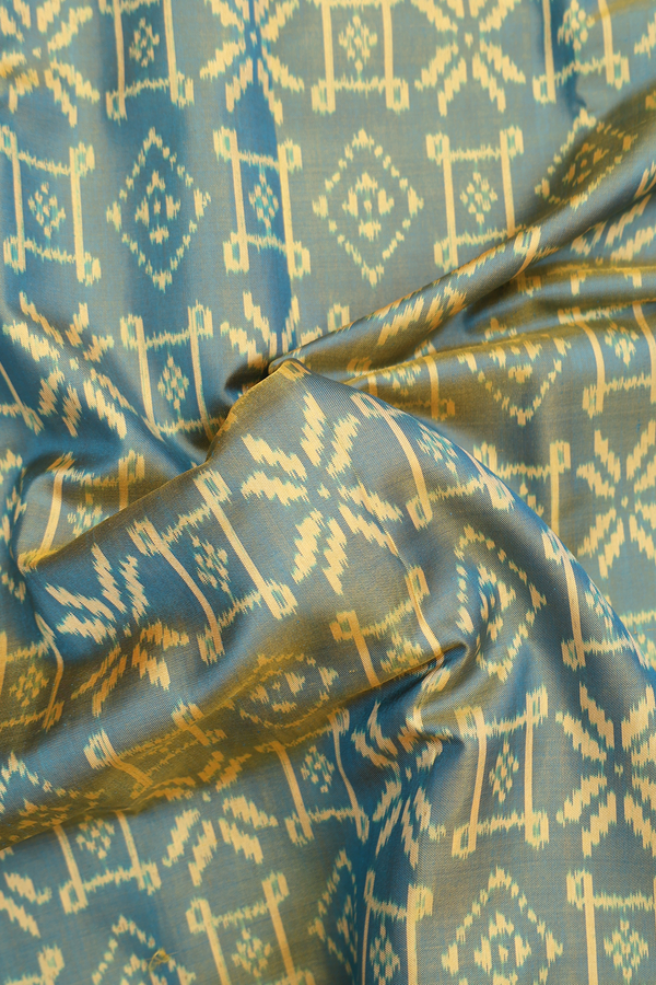 Patola Silk Saree In Green With Printed Design