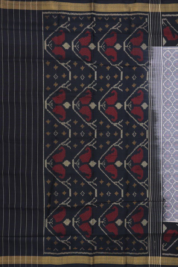 Patola Silk Saree In Grey With Allover Design