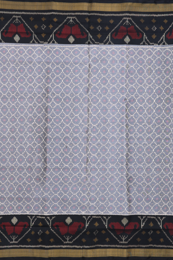 Patola Silk Saree In Grey With Allover Design