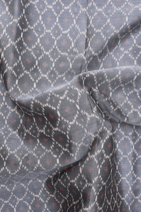 Patola Silk Saree In Grey With Allover Design