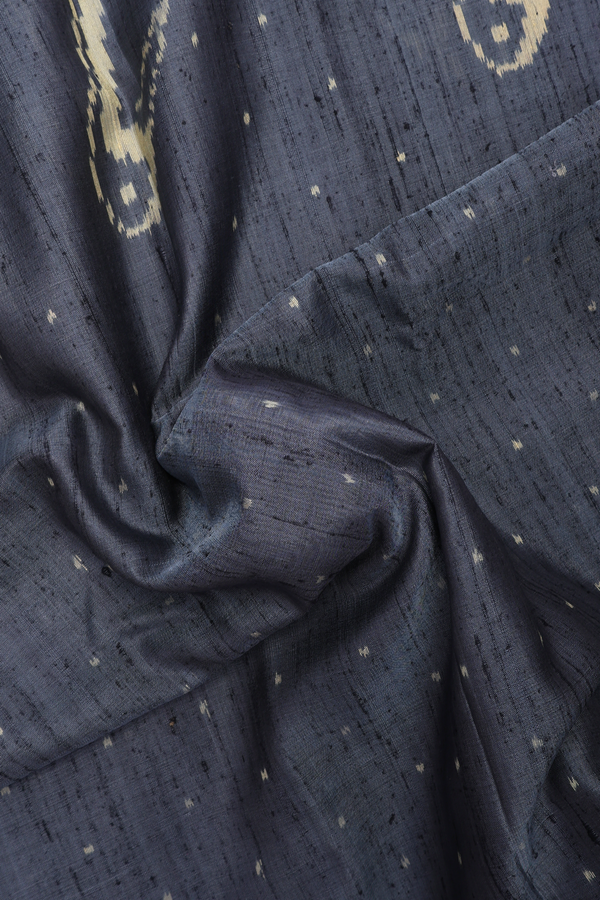 Patola Silk Saree In Grey With Printed Buttas