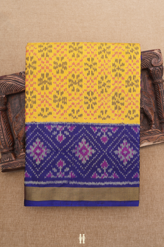 Patola Silk Saree In Honey Yellow With Allover Design