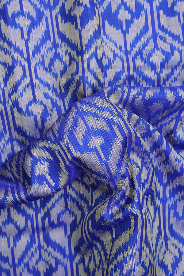 Patola Silk Saree In Indigo Blue With Printed  Design