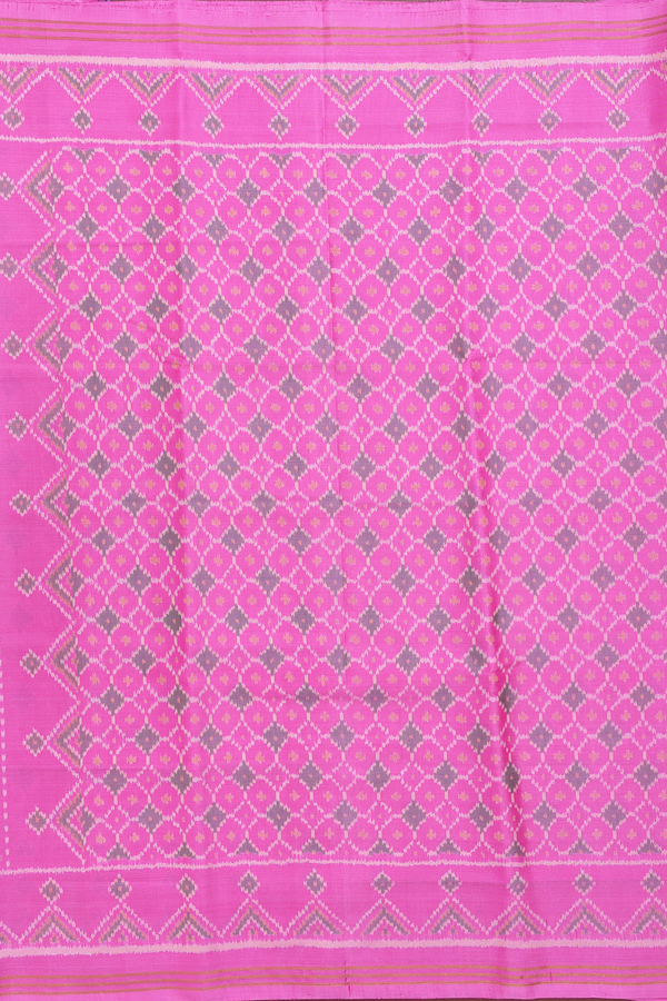 Patola Silk Saree In Lotus Pink With Allover Design