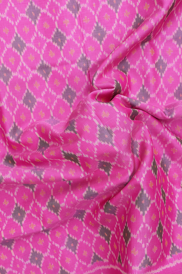Patola Silk Saree In Lotus Pink With Allover Design