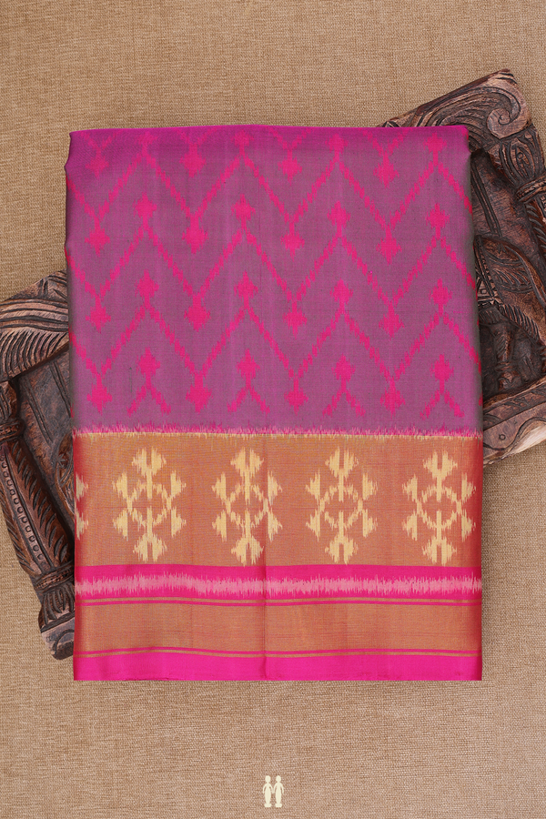 Patola Silk Saree In Magenta With Allover Design