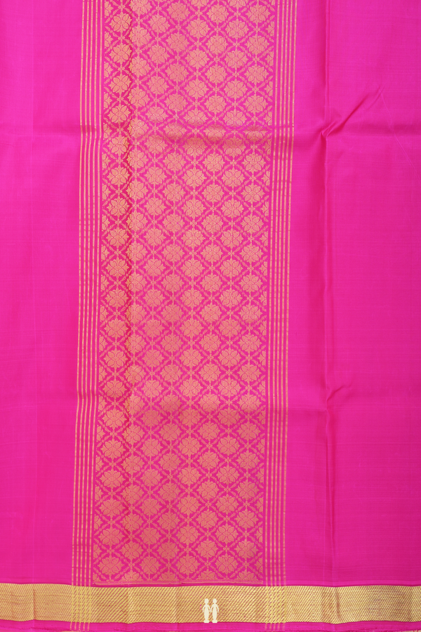 Twill Weave Border Mustard Kanchipuram Half Saree Material