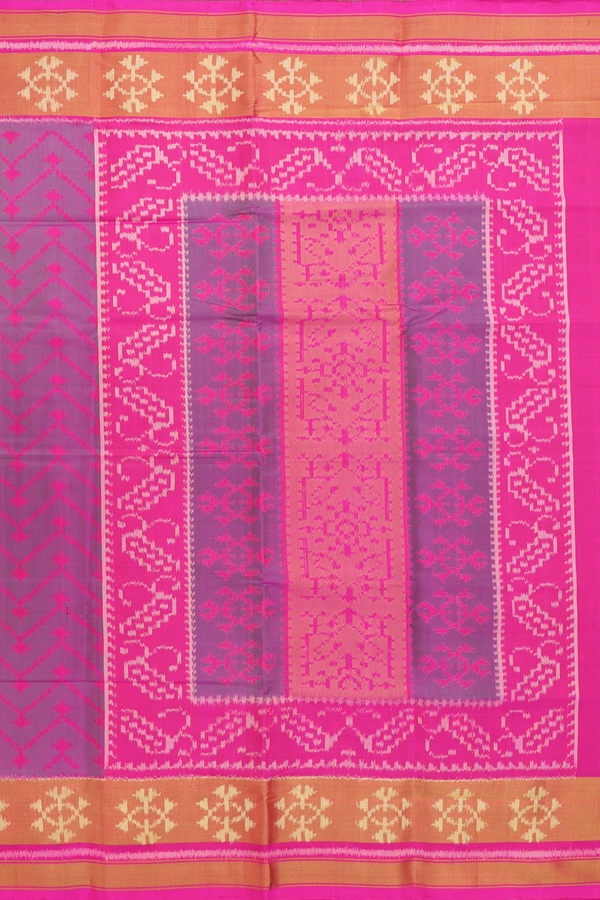 Patola Silk Saree In Magenta With Allover Design