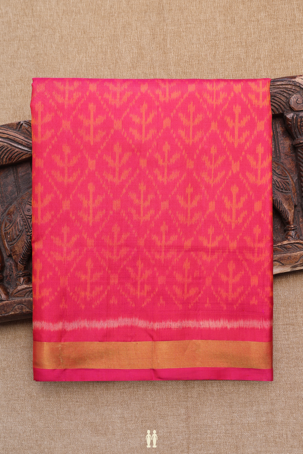 Patola Silk Saree In Magenta With Allover Printed Design
