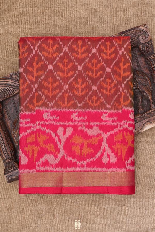 Patola Silk Saree In Manthulir With Diamond Design