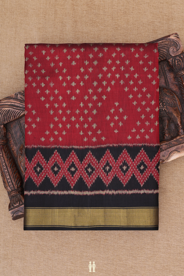 Patola Silk Saree In Maroon With Diamond Design