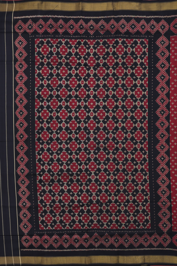 Patola Silk Saree In Maroon With Diamond Design
