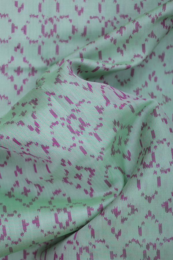 Patola Silk Saree In Mint Green With Printed Design