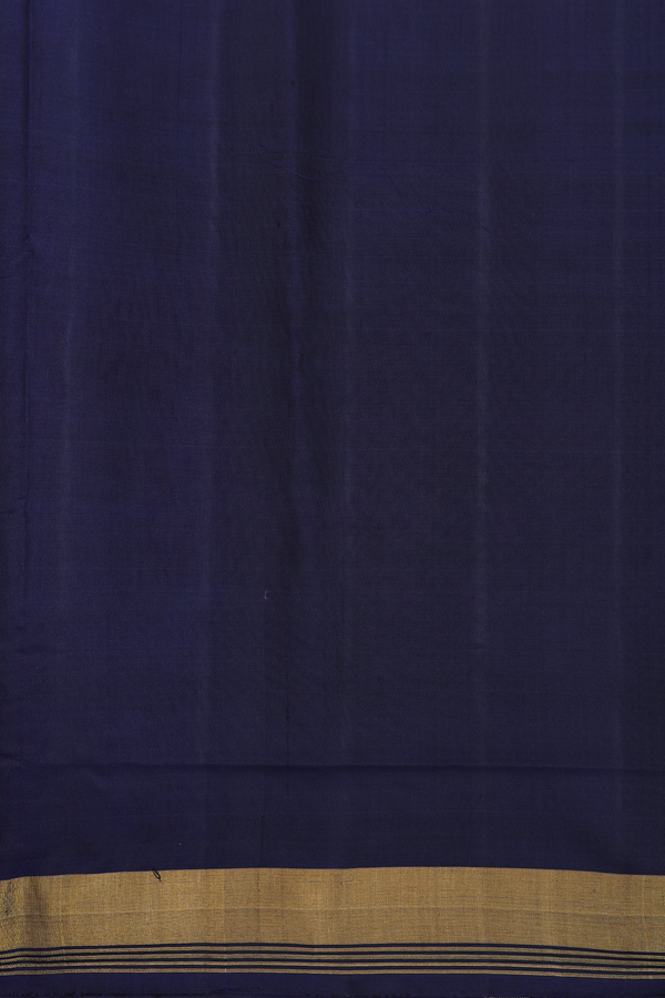 Patola Silk Saree In Navy Blue With Floral Design