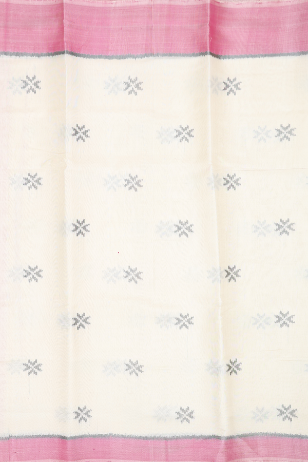 Patola Silk Saree In Off White With Allover Buttas
