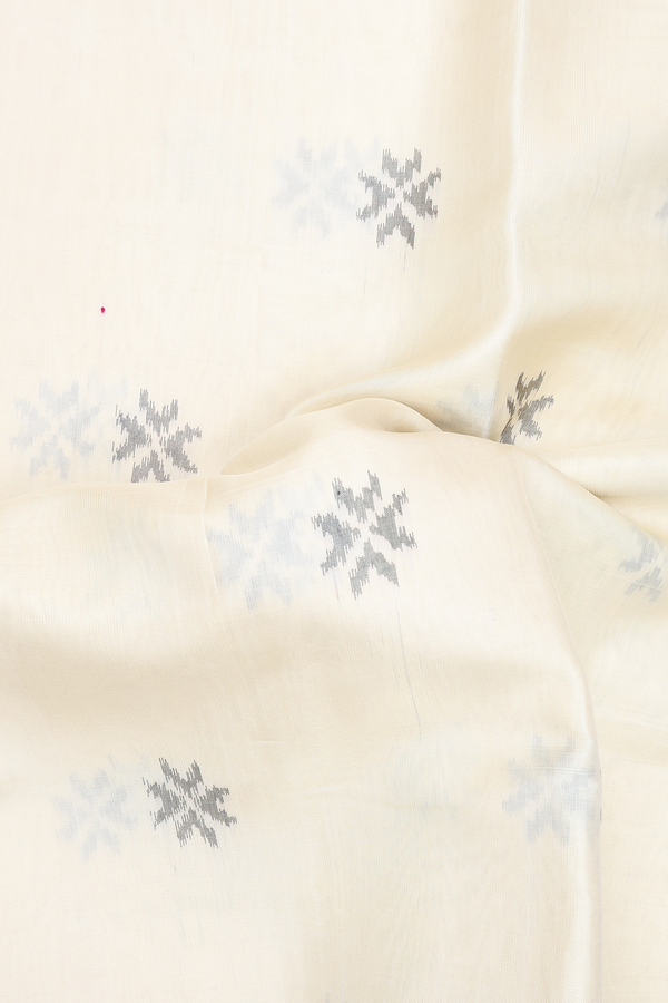 Patola Silk Saree In Off White With Allover Buttas