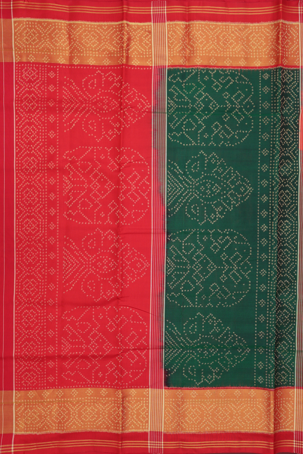 Patola Silk Saree In Orange With Diamond Design