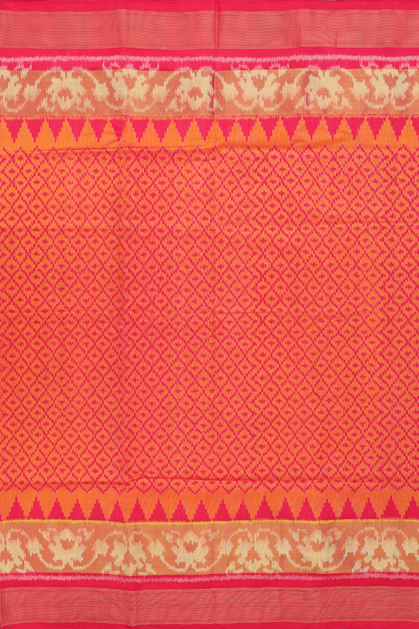 Patola Silk Saree In Orange With Diamond Design