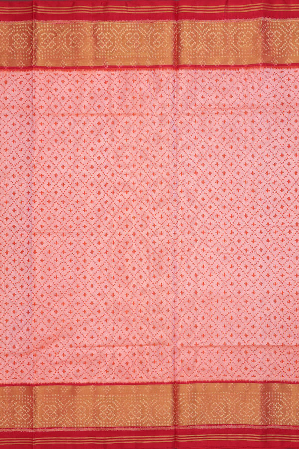 Patola Silk Saree In Orange With Diamond Design