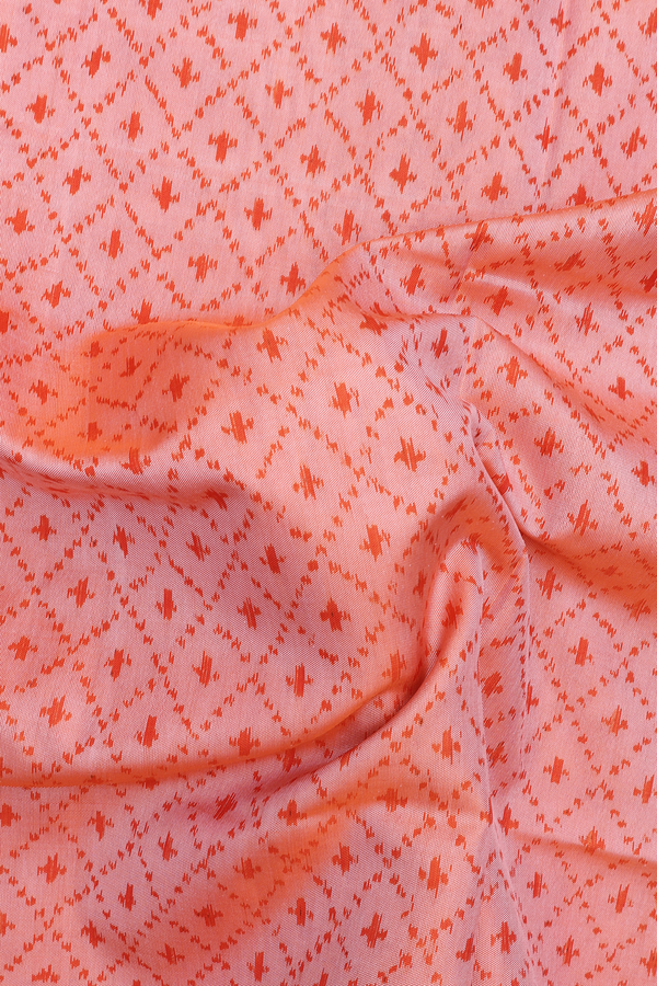 Patola Silk Saree In Orange With Diamond Design