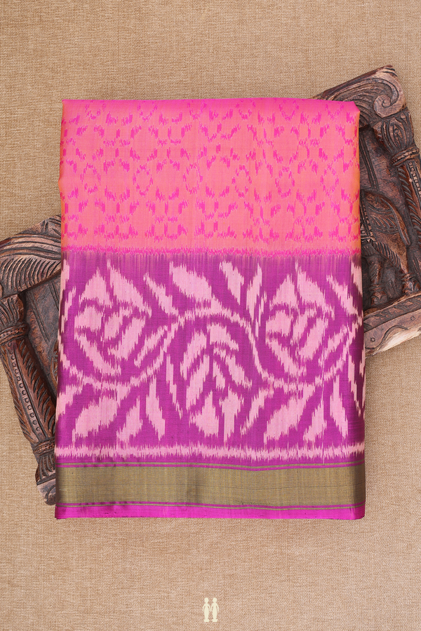 Patola Silk Saree In Pink With Allover Design