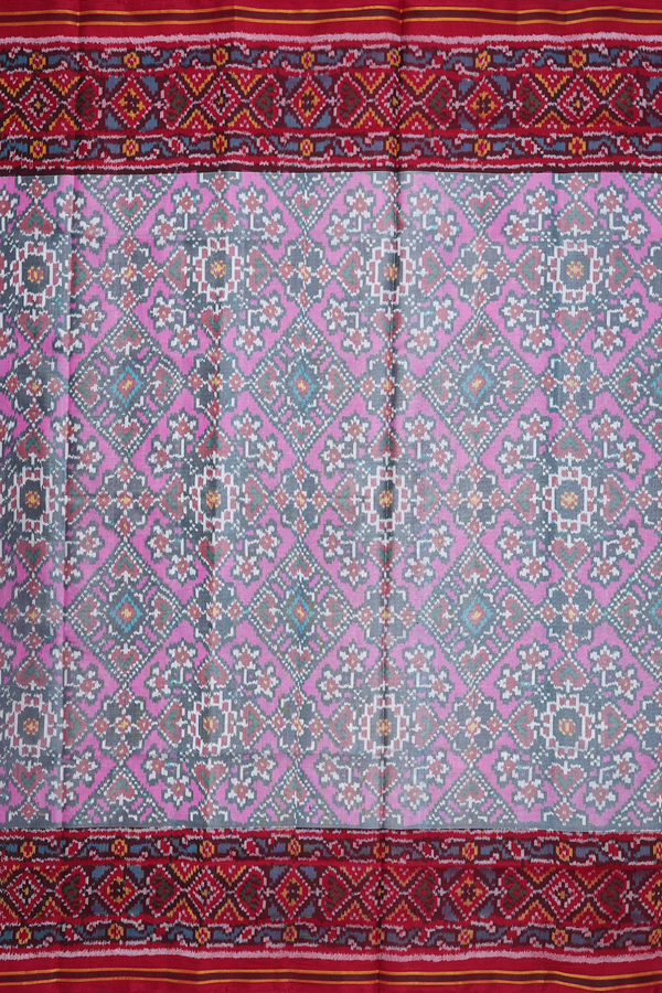 Patola Silk Saree In Pink With Allover Design
