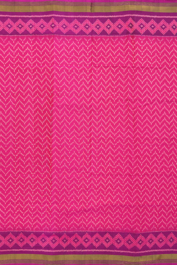 Patola Silk Saree In Pink With Chevron Design