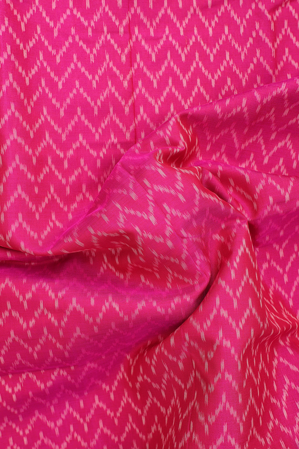 Patola Silk Saree In Pink With Chevron Design