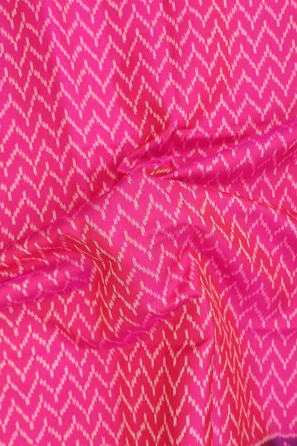 Patola Silk Saree In Pink With Chevron Design