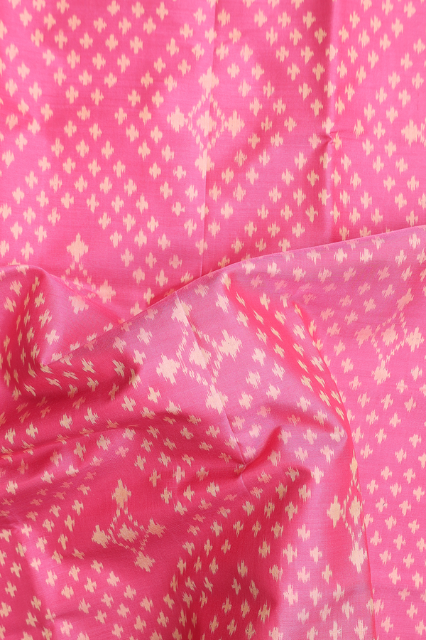 Patola Silk Saree In Pink With Diamond Design