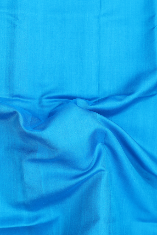 Patola Silk Saree In Plain Deep Sky Blue With Printed Border