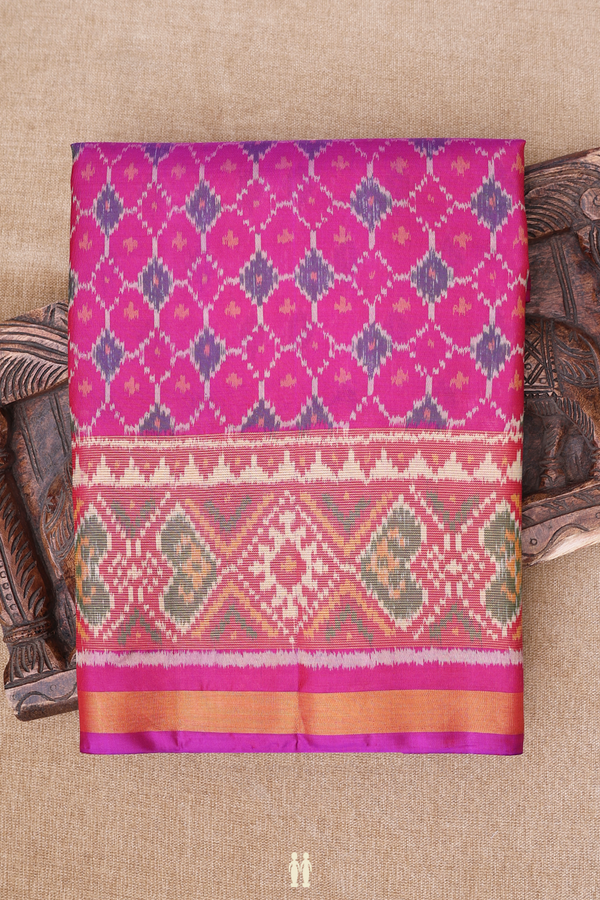 Patola Silk Saree In Purple Rose With Allover Design