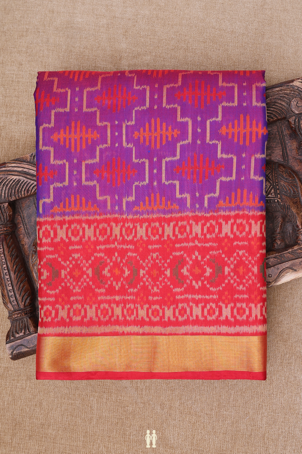 Patola Silk Saree In Purple With Allover Design